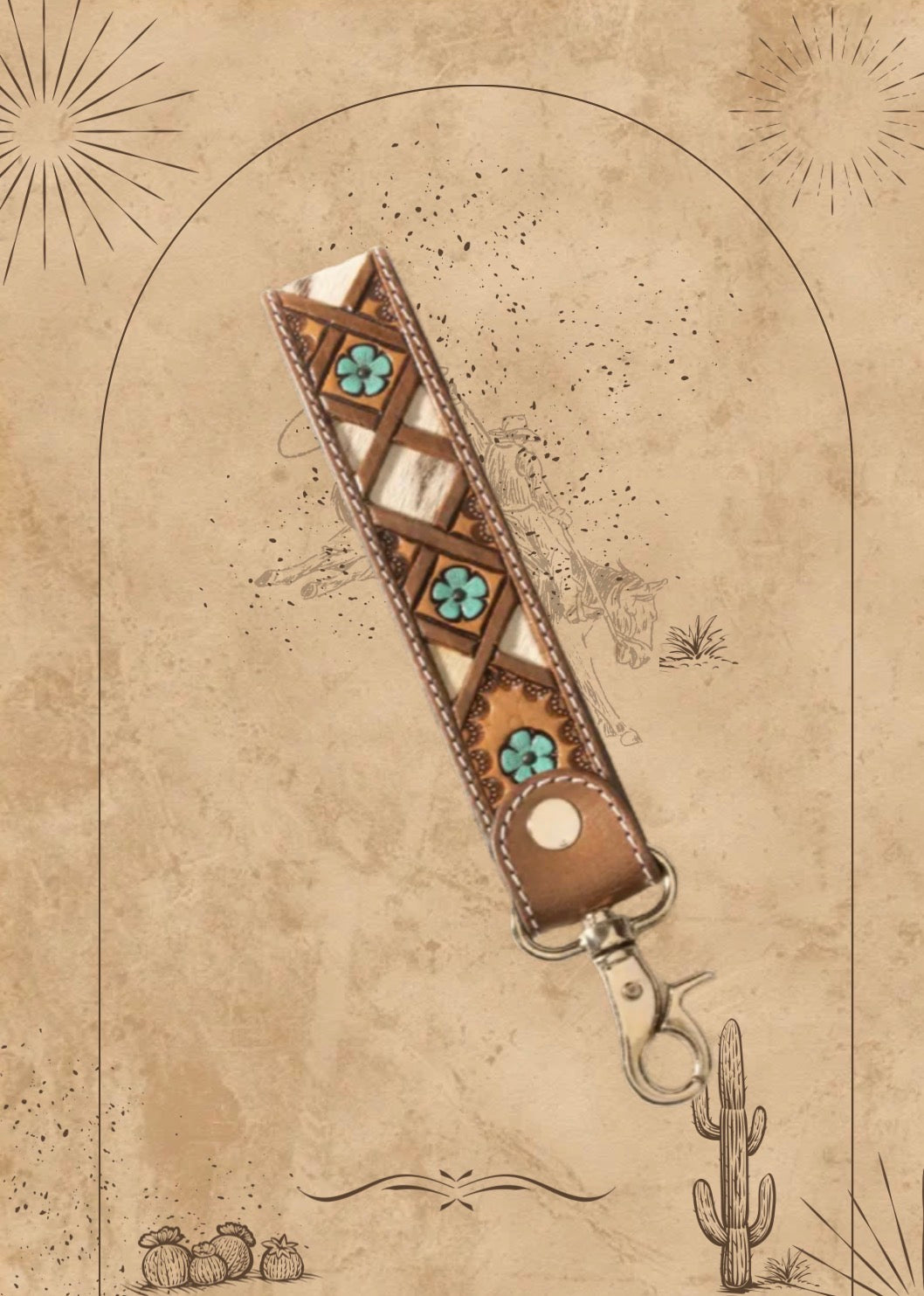 The Tooled & Turquoise Keychain