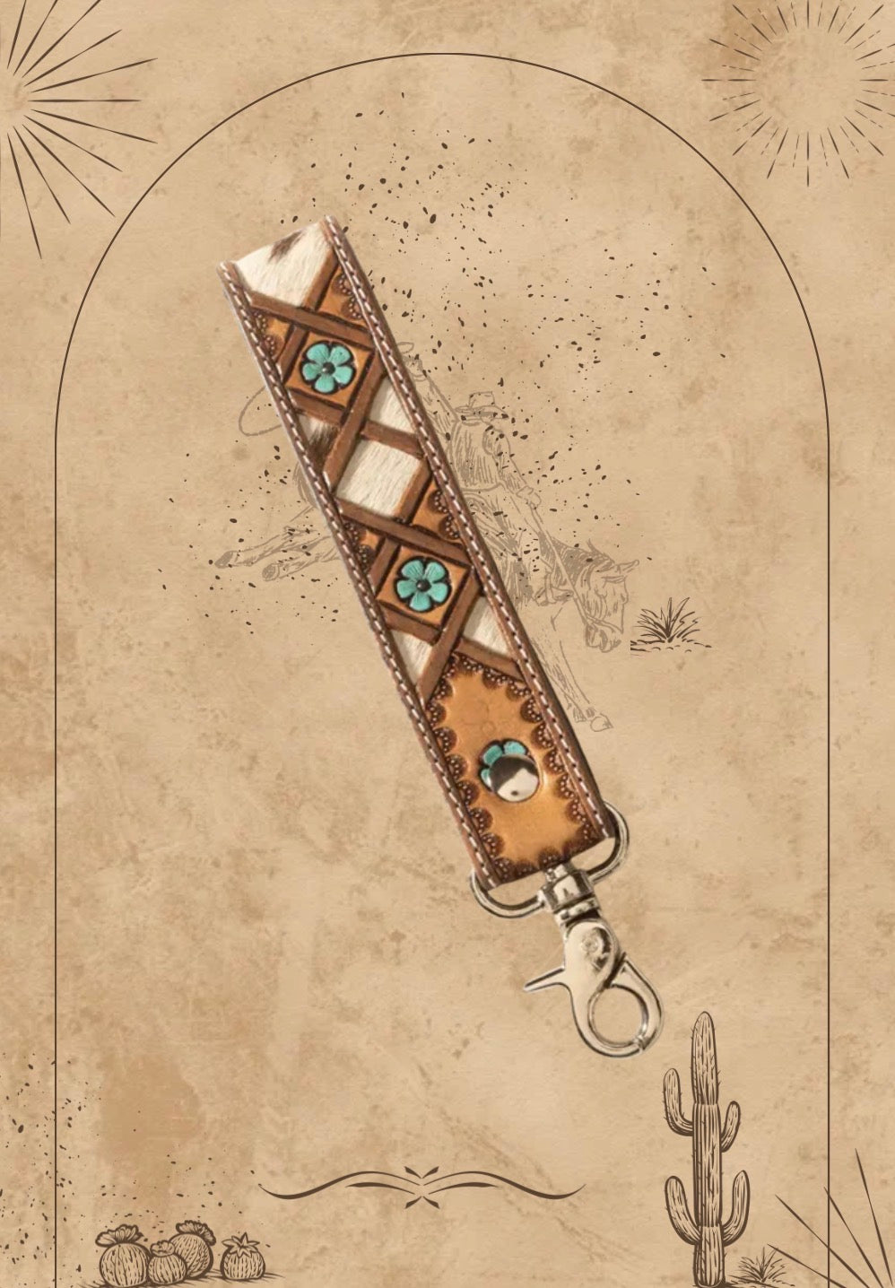 The Tooled & Turquoise Keychain