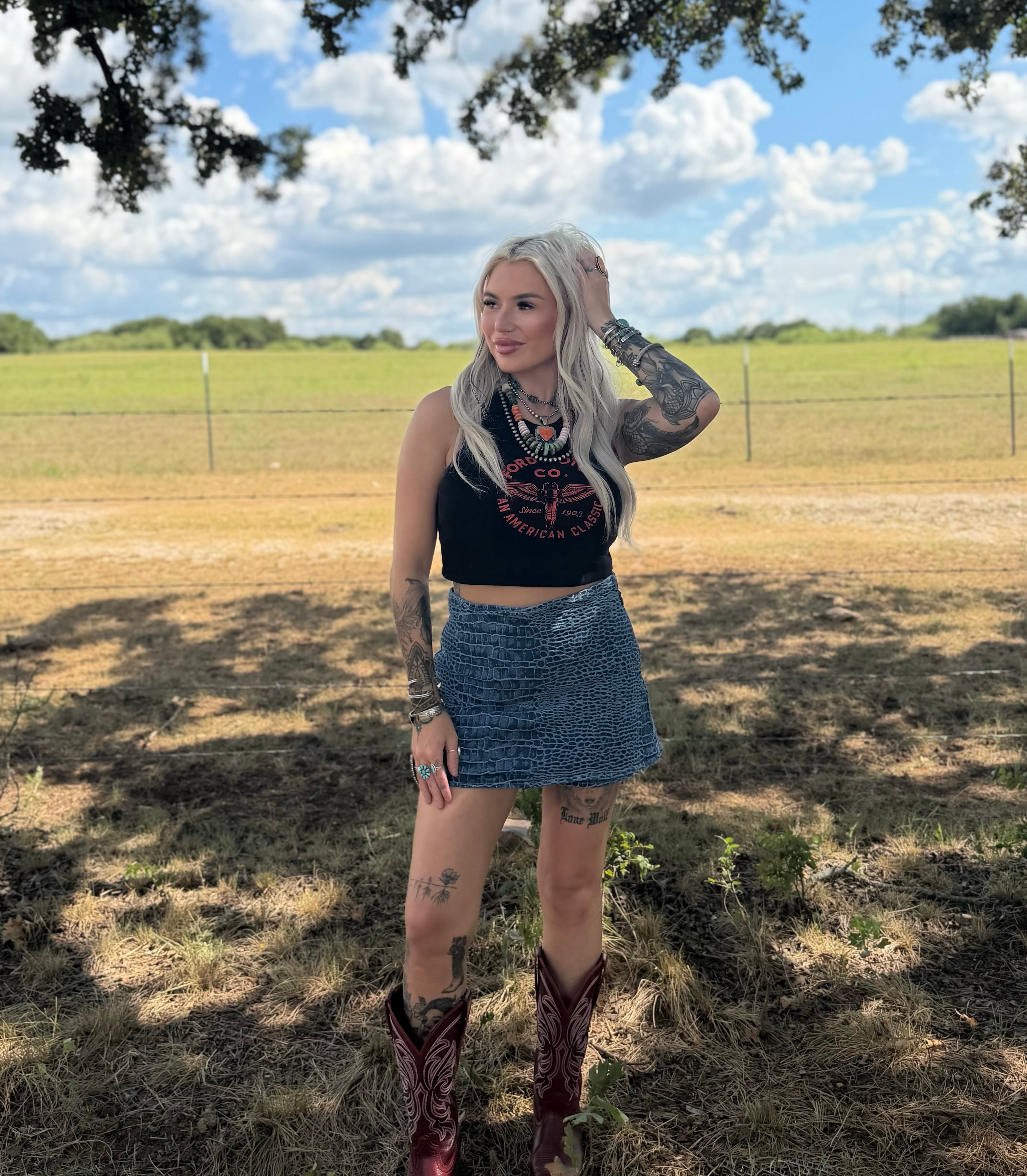 Crocodile Blues skort