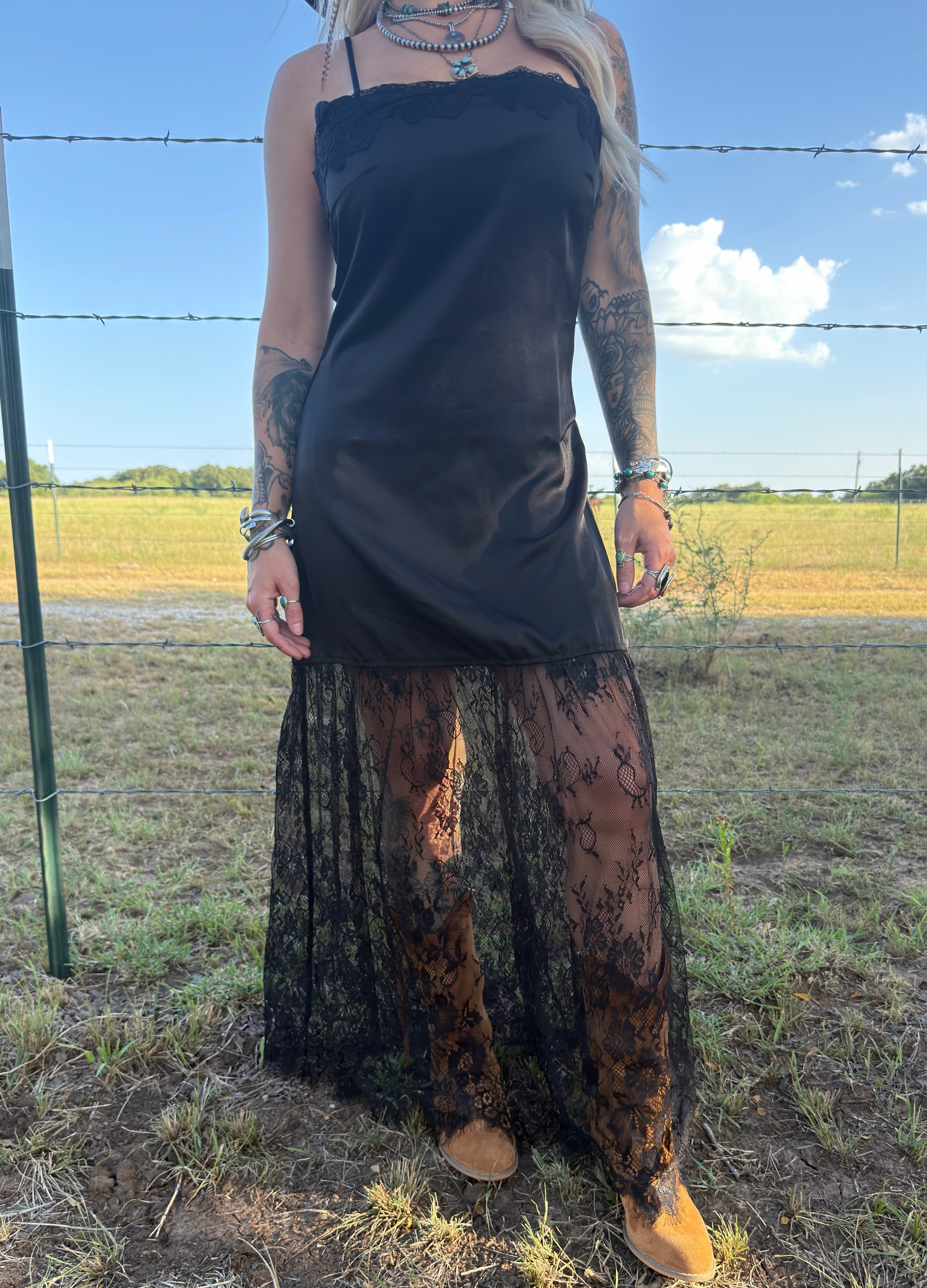 Midnight Lace Maxi Dress