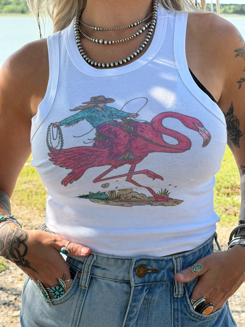 Wild flamingo tank