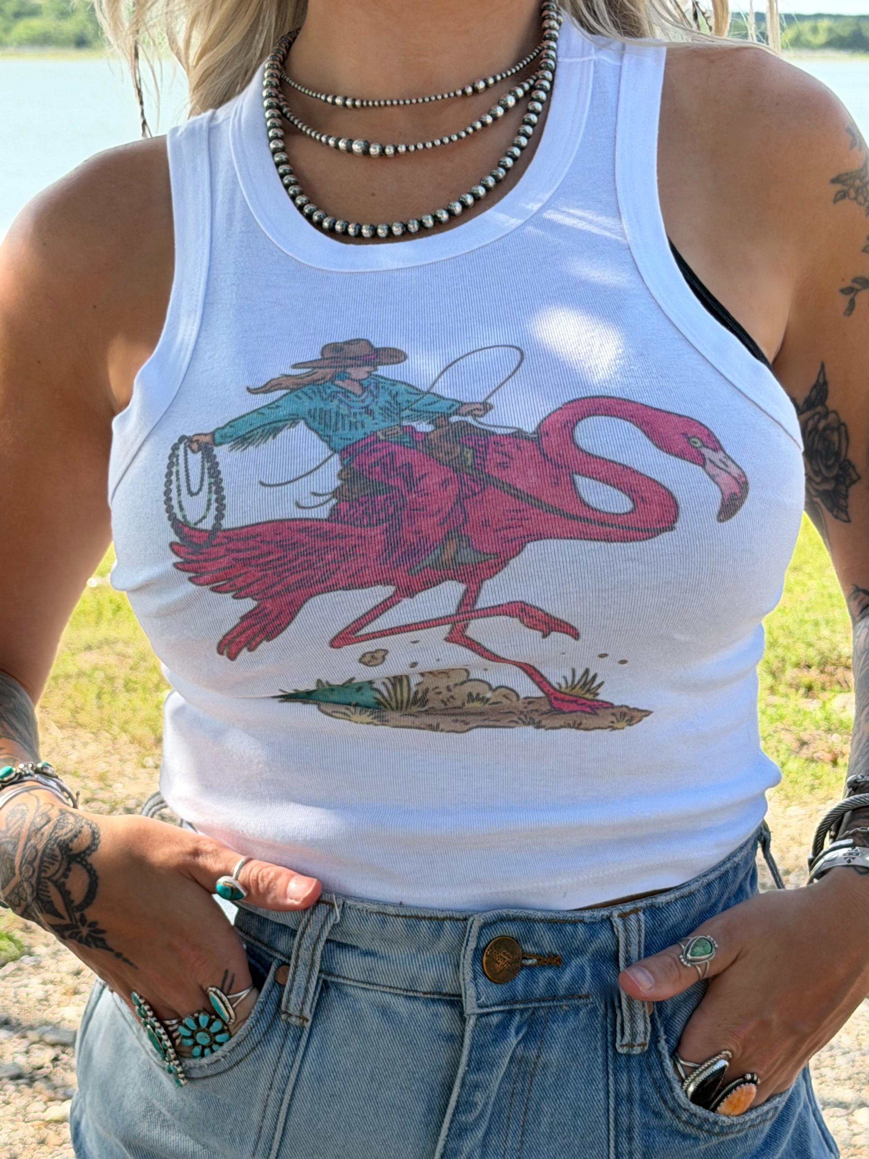 Wild flamingo tank