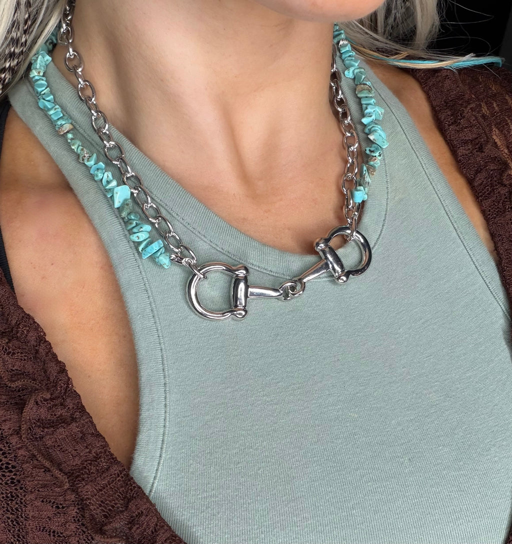 Turquoise Tack Necklace
