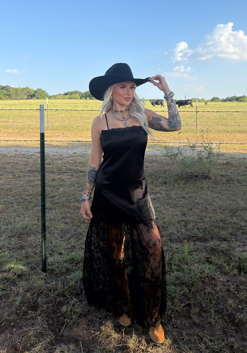Midnight Lace Maxi Dress